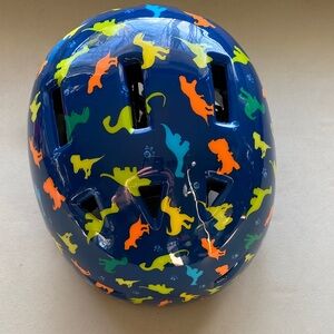 Vibrant Dinosaur Kids Helmet - Navy with Multicolor Dinosaurs